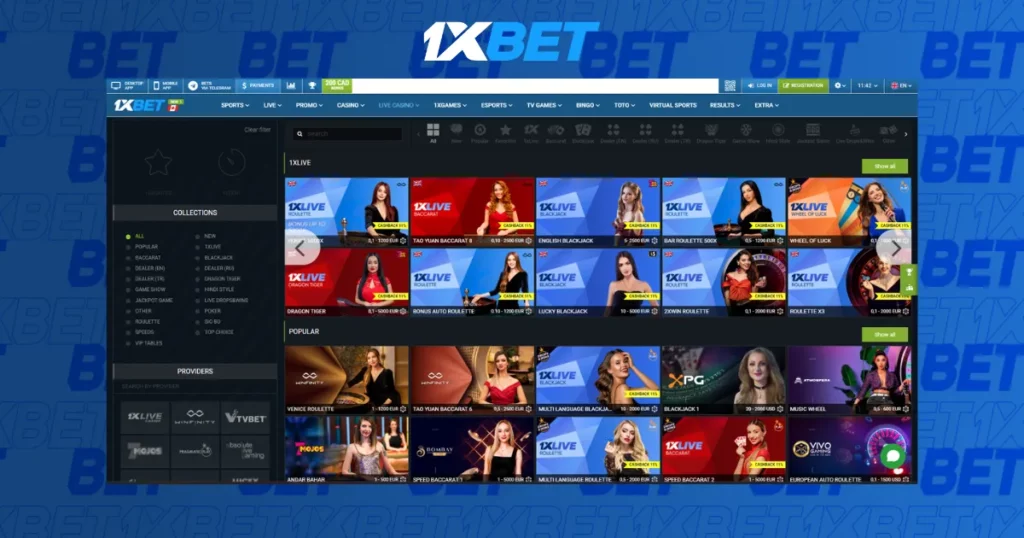 Live Casino Features in 1xBet Indonesia