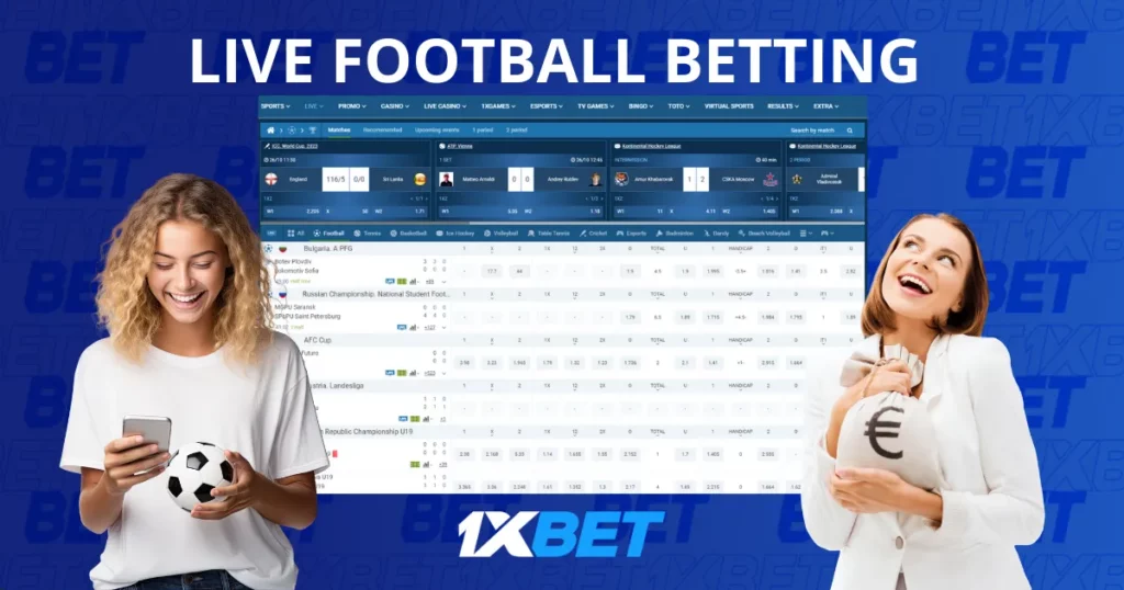 live football betting at 1xBet in Indonesia