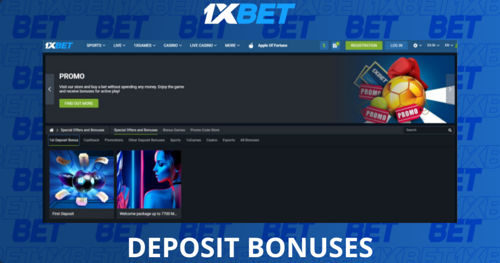 1xbet deposit bonuses